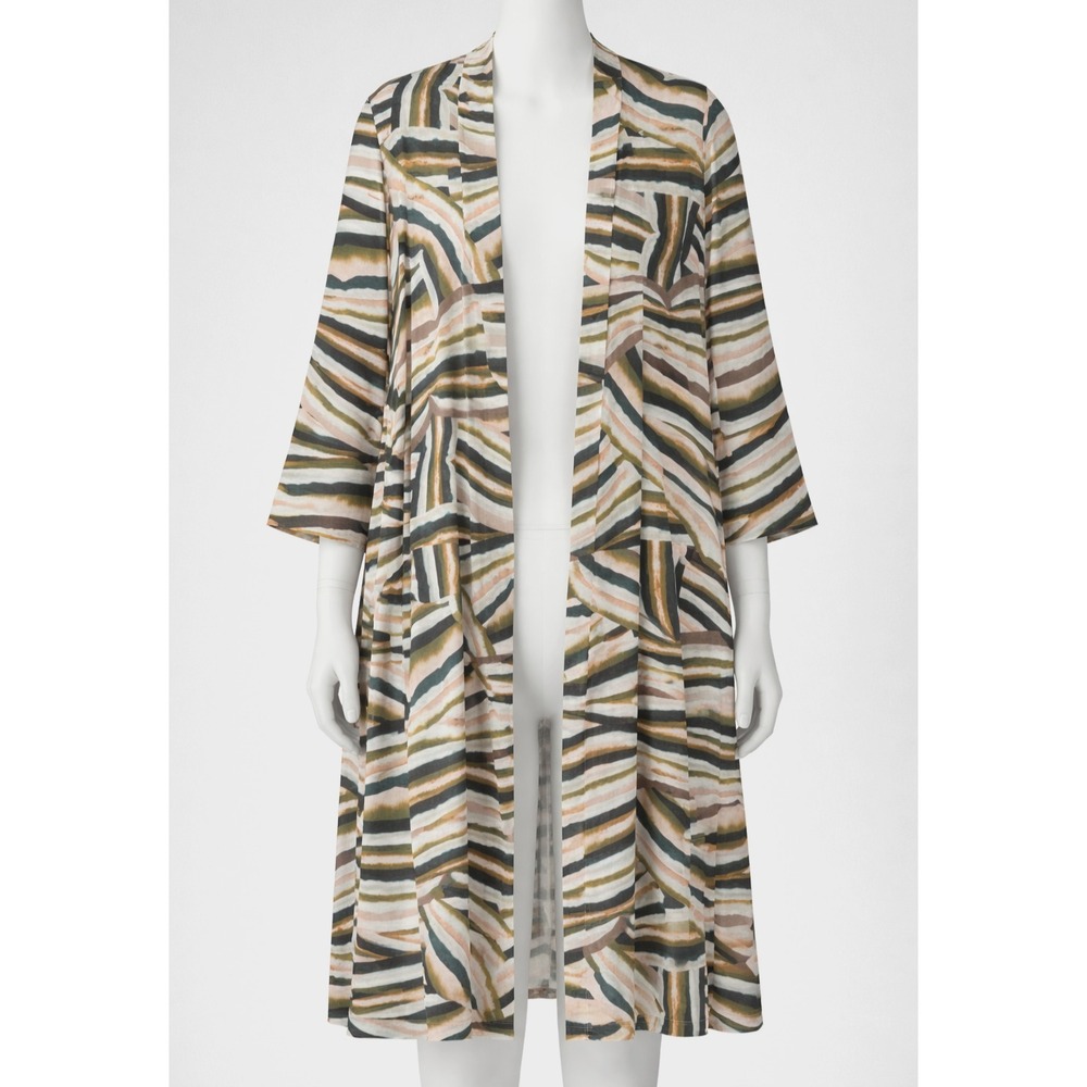 On The Island Cover Up 46 Multicolor Stripe Cotton Kimono Robe Kirna‎ Zabete NWT